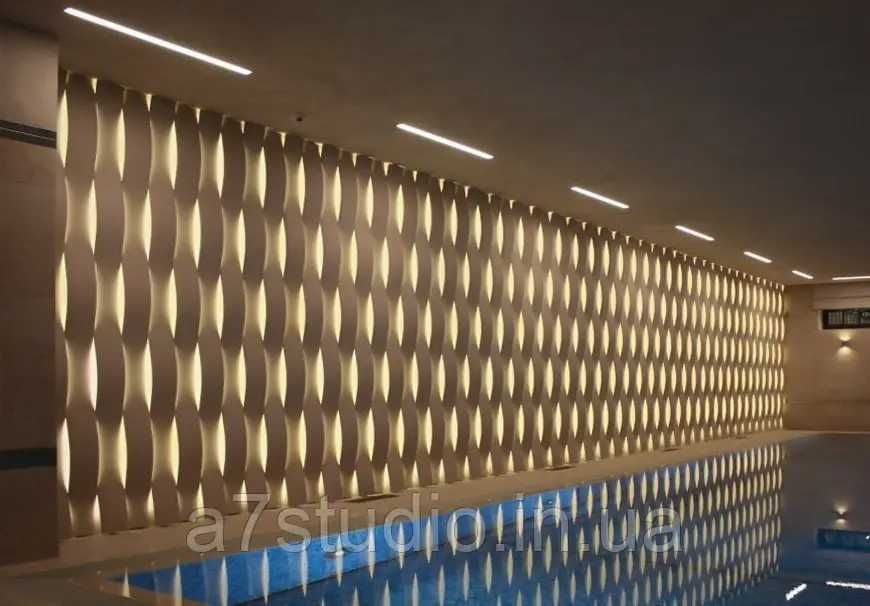 Декоративни 3D панели - 3д Led гипсови пана, стенни облицовки 0085