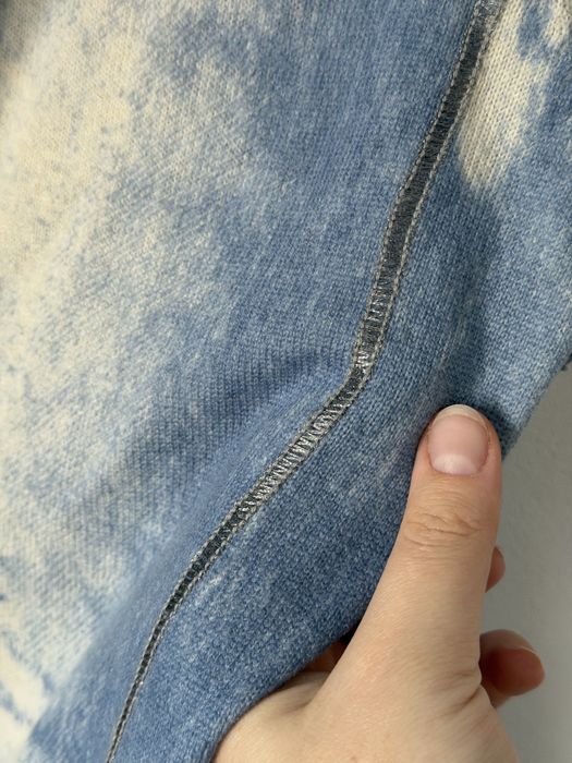 Blazer cardigan damă cașmir si Lana mărimea 42 albastru alb moale