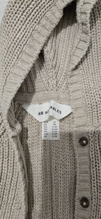 Salopeta bebe din bumbac H&M 0-1 M