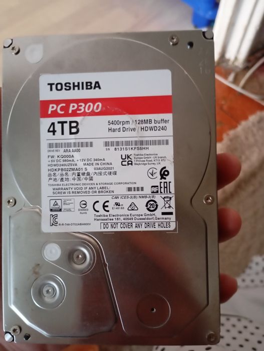 Жёсткий диск 4 Тб. Тошиба