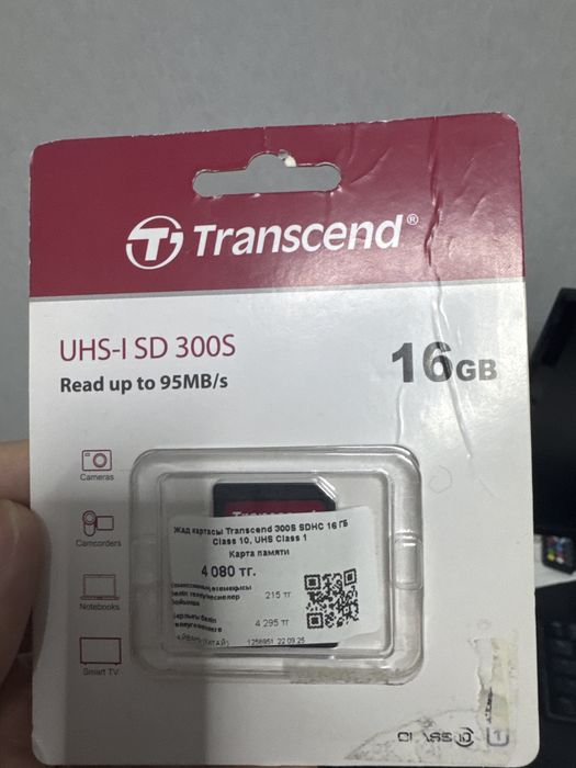 Карта памяти Transcend 300S microSDHC 16 ГБ