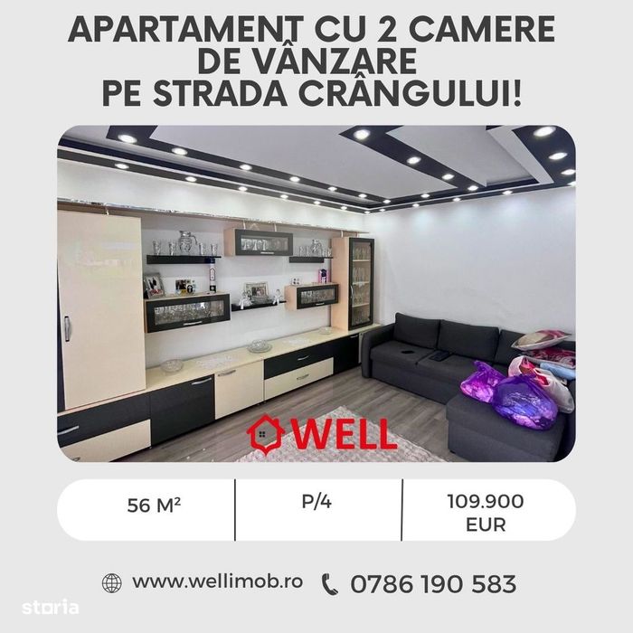 Apartament cu 2 camere de vânzare în Sf. Gheorghe, pe str. Crângului!
