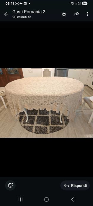 Superba fata de masa veche, lucrata manual