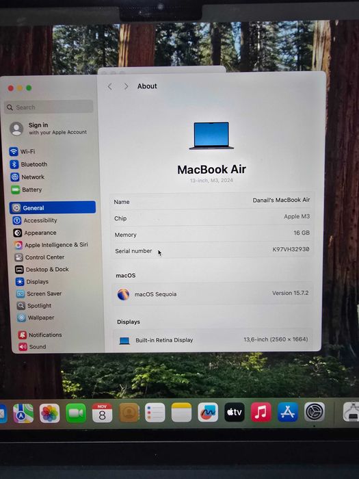 НОВ Macbook air m3 16GB БАТ - 100% Гаранция до 11.2027