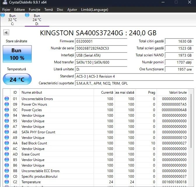 SSD 240GB și 480 GB