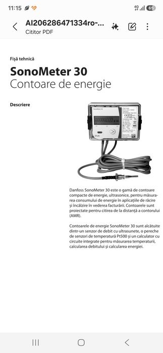 Contor compact de energie racire si incalzire , danfoss, SonoMeter 30