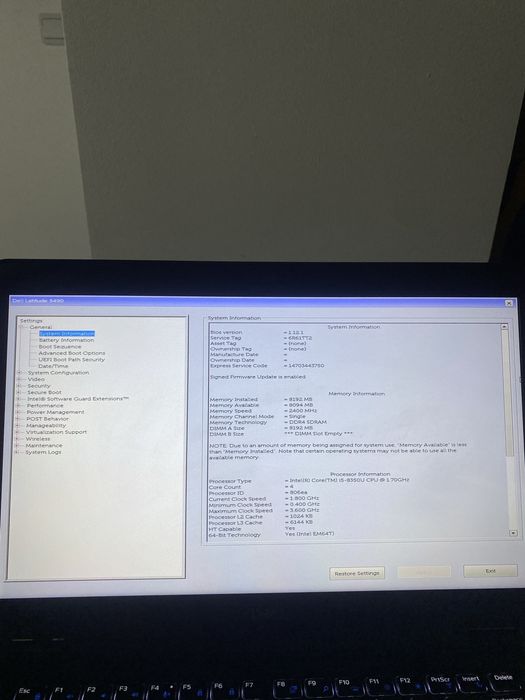 Laptop Dell Latitude 5490 – i5 Gen 8, 8GB RAM, SSD, 14” – Business