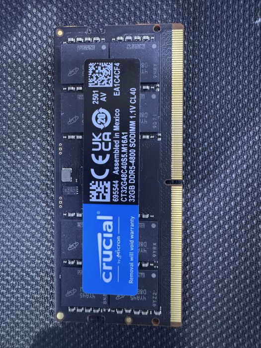 Cruial Micron DDR5 32gb 4800 SODIMM