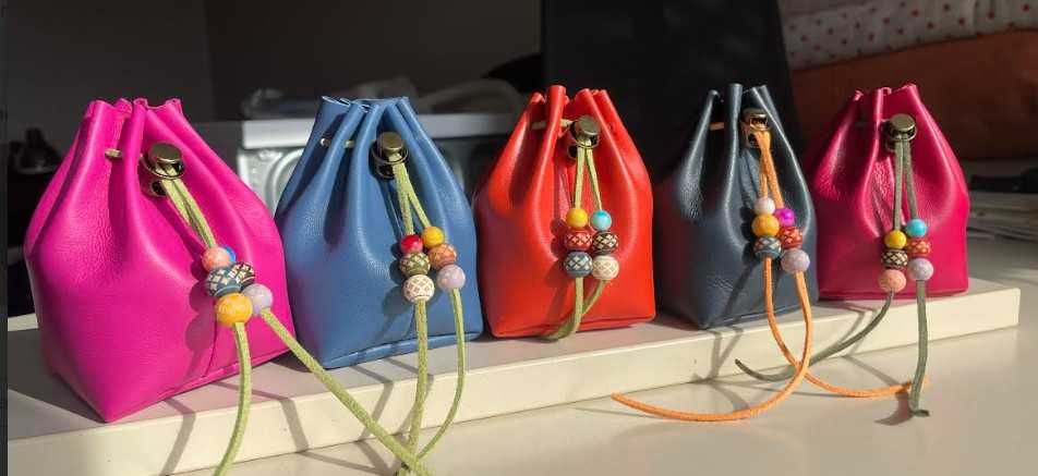 Cadou piele naturala Nappa - saculet handmade