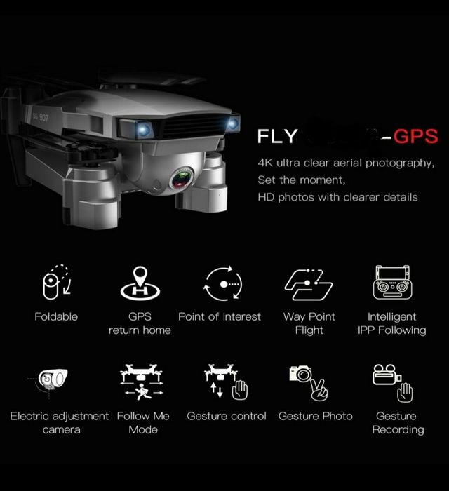 Drona GPS pro 4K,Distanta 500 metri,zbor 18min, 14 Megapixeli,Zoom 50X