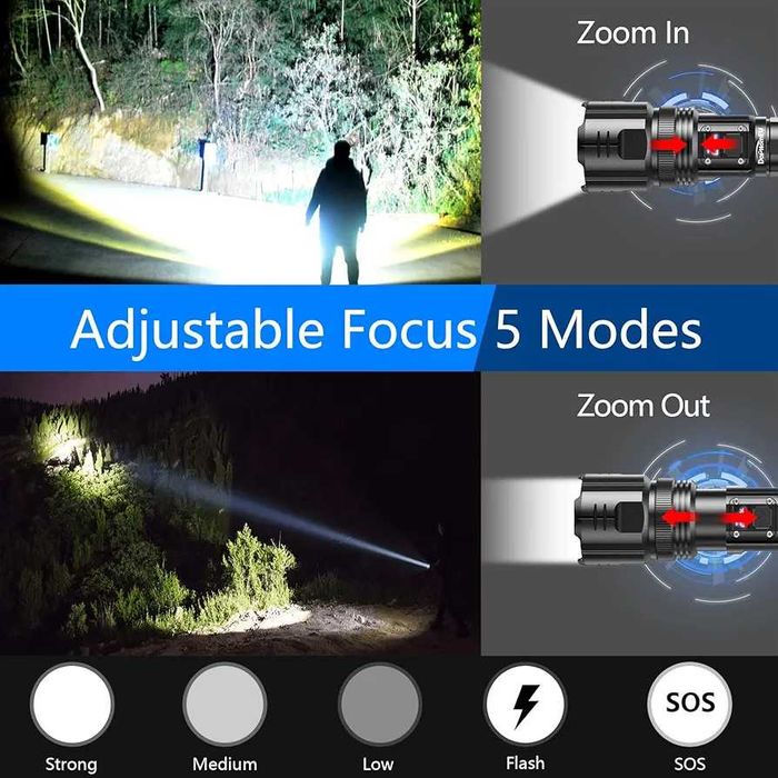 Фенерче daphomeu презареждащо се, пакет от 2 броя, 500 000 лумена...