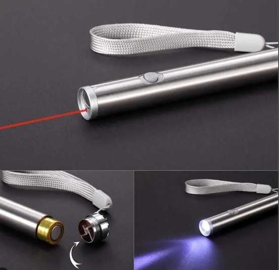 Джобен детектор за пари (евро) 3в1 LED фенер с UV светлина и лазер