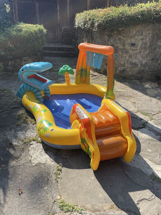 Надуваем басейн INTEX Dinosaur Play Center + ПОМПА