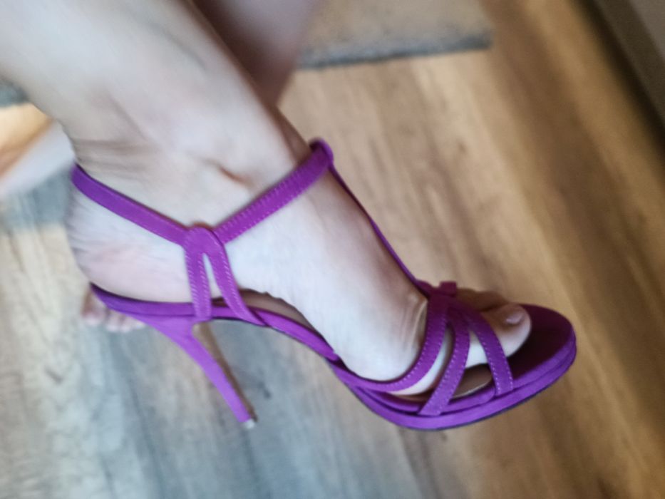 Sandale piele ciclame