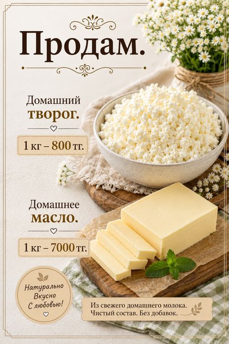 Творог свежый и масло