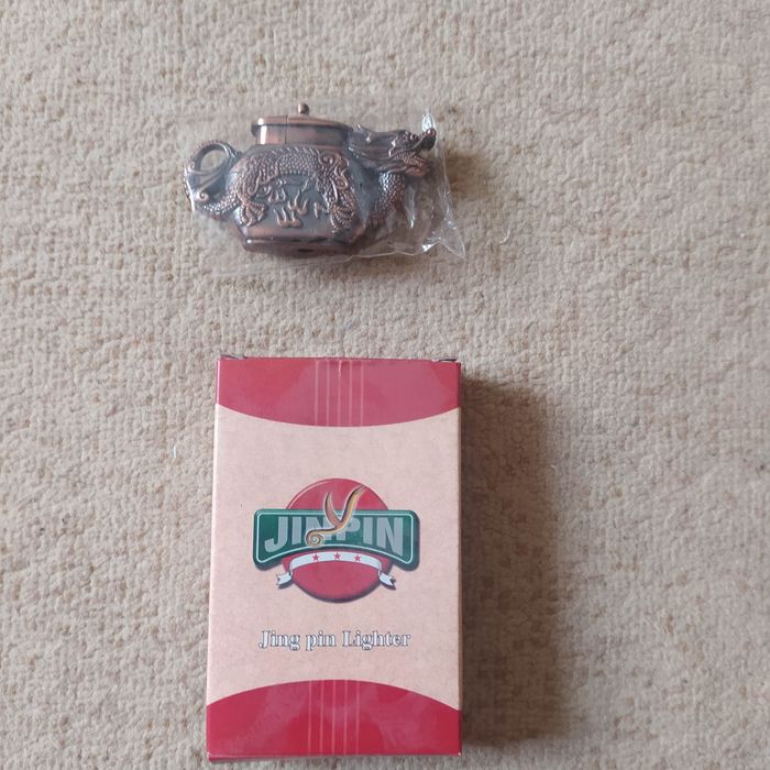 зажигалка газовая, турбо, Дракон. Материал - металл.