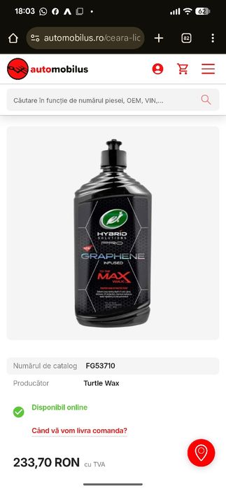 Ceară lichidă Turtle Wax