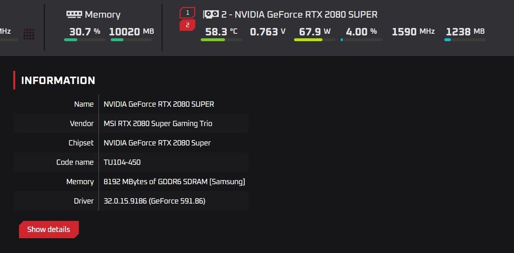 RTX 2080 super MSI Gaming Trio