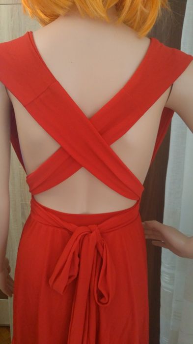 Rochie rosie de seara cocktail ramona badescu