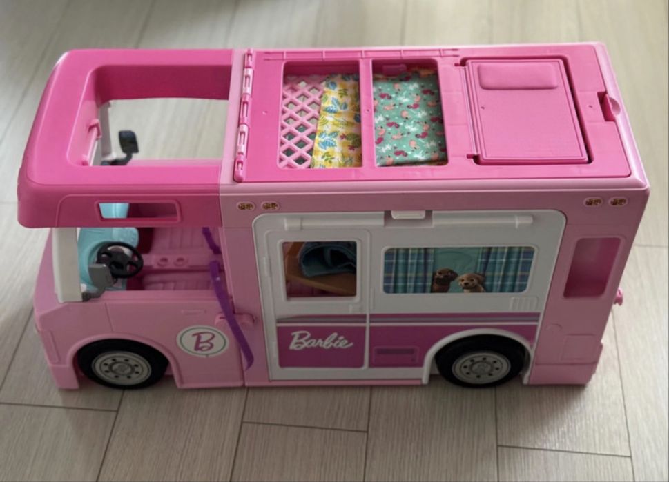 Masinuta  Barbie 3 in 1 - Rulota de vis