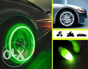 Set 4x Valve ventil roti cu LED lumina leduri auto bicicleta +CADOU!
