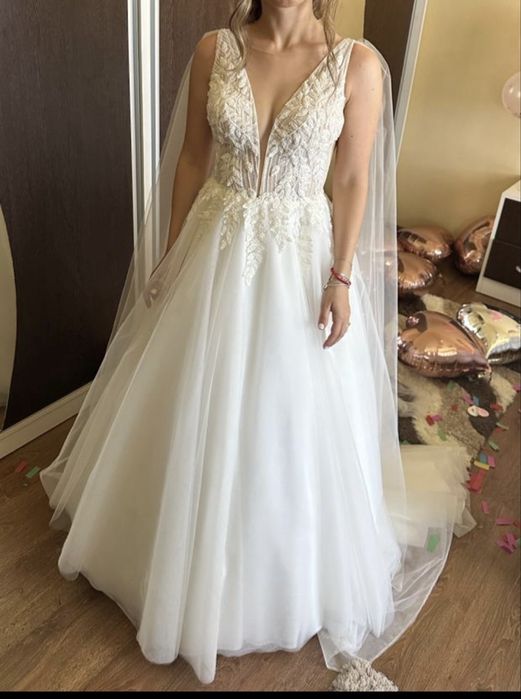 Rochie de mireasa tip A , model deosebit, S