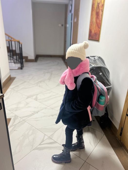 Эко шубка для девочек 9-10 лет, original Marines