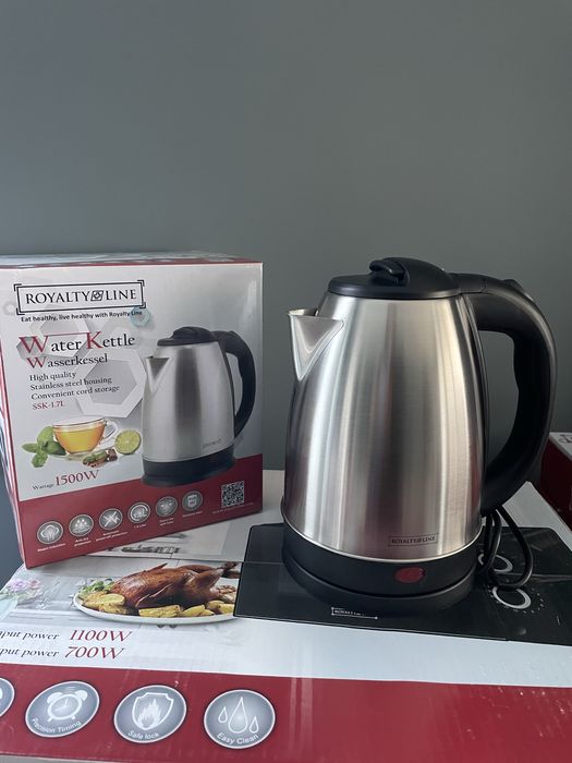 Електрическа кана инокс ROYALTY LINE 1,7л, 1500W + 1 ГОДИНА ГАРАНЦИЯ