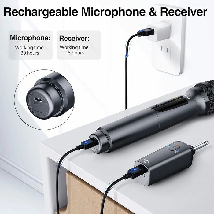 LEKATO Wireless Microphones Dual Rechargeable Microfon/microfoane