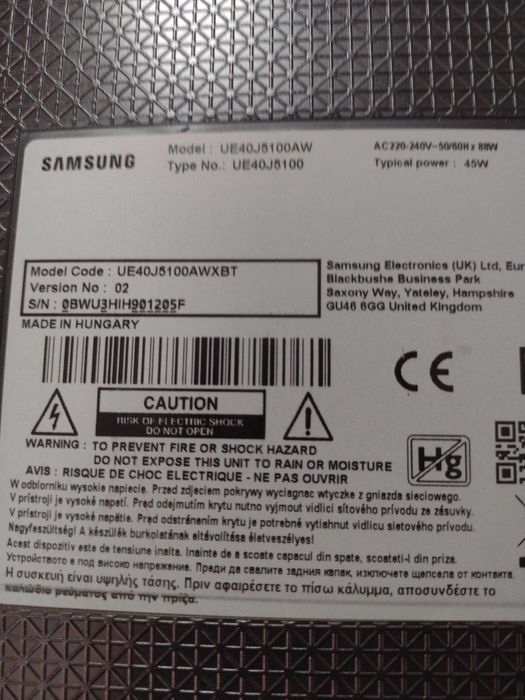 Samsung UE40J5100AW display crapat