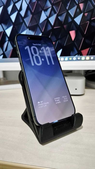 Suport telefon tip scaun gaming – printat 3D din PLA, Negru
