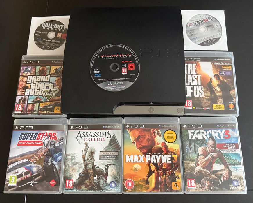 -PS3 slim -149gb -System software: 4.93 -1 controller  -9 jocuri