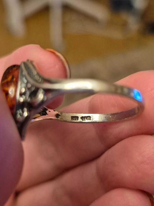 Inel argint chihlimbar, 62-63 mm circ./19,7-20,1 mm diam.