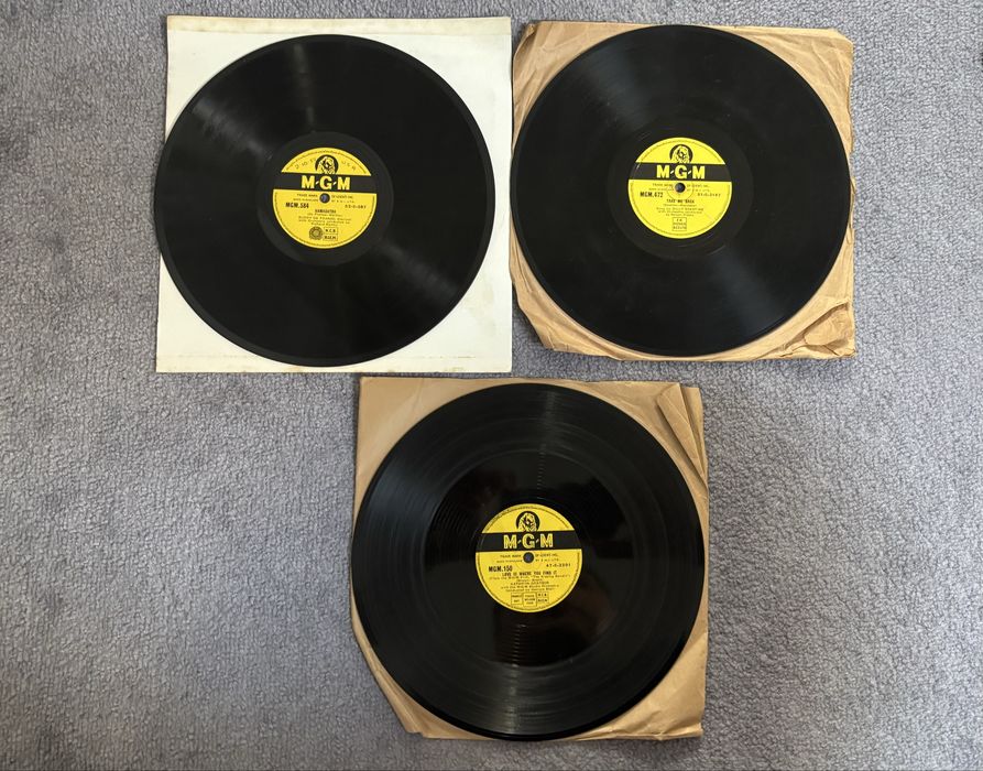 3 discuri gramofon 10 inch / shellac 78 rpm, MGM Records