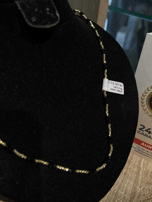 (Ag42) Colier cu bile din aur 14k *2 ani garantie* b33427.4