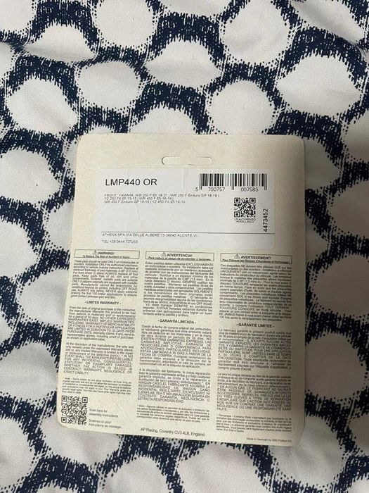 Vând plăcuțe frână AP RACING pentru atv și cross YAMAHA WR F, YZ, YZ F