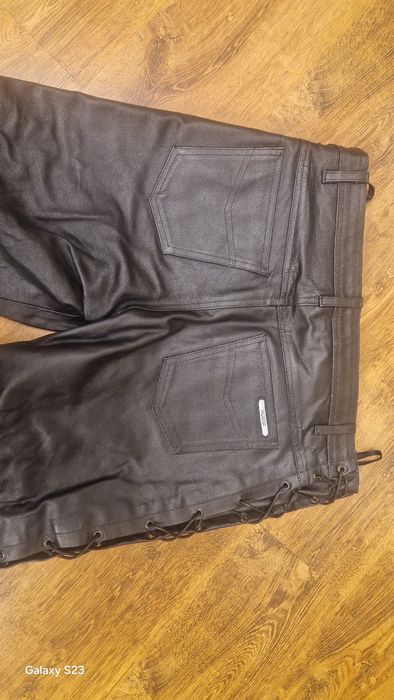 Кожен мото дънки