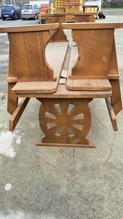 Маса + 2бр.пейки  масив комплект