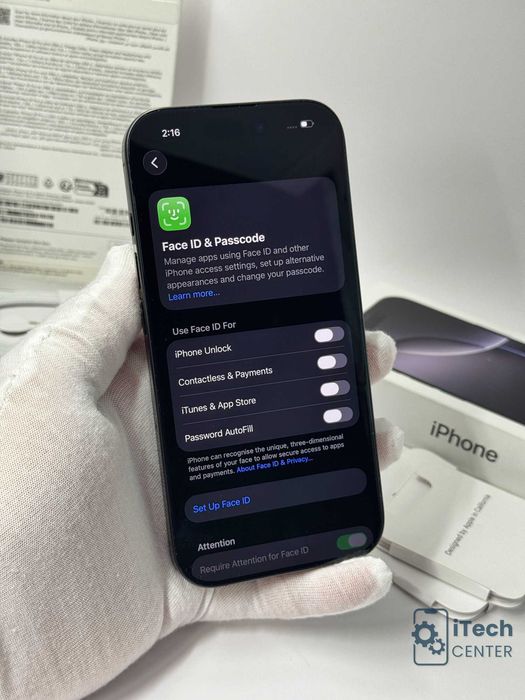 iPhone 16 Pro 256GB Black, 94% батерия, КАТО НОВ, 1г. ГАРАНЦИЯ!