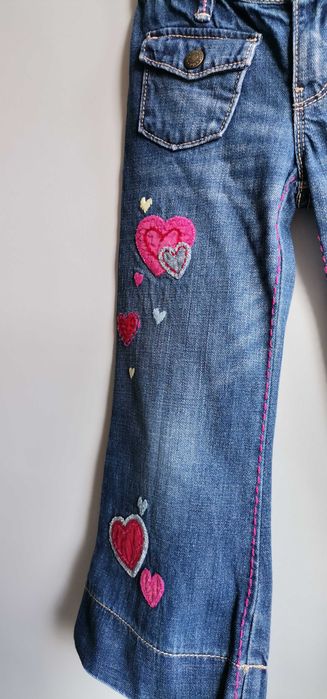 Blugi Kids Baby Gap Jeans evazați brodați măr 4ani Flare Jeans
