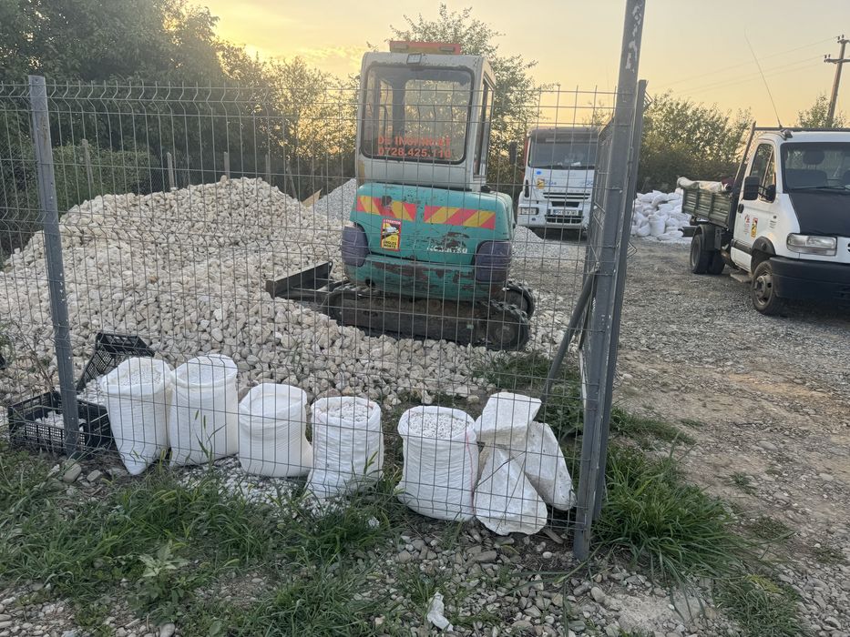 Calcar,nisip,pamant,pietris,ridic moluz,amestec beton,piatra decorativ