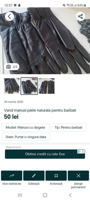 Manusi din piele naturala