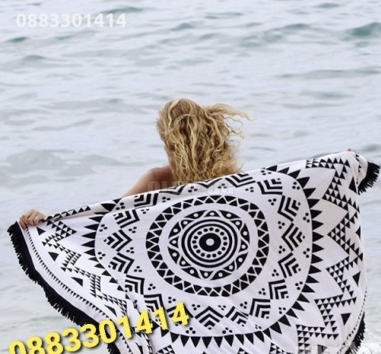 Кръгла плажна кърпа Различни цветове