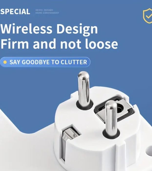 Разклонител с нощна лампа и USB-та,без кабел