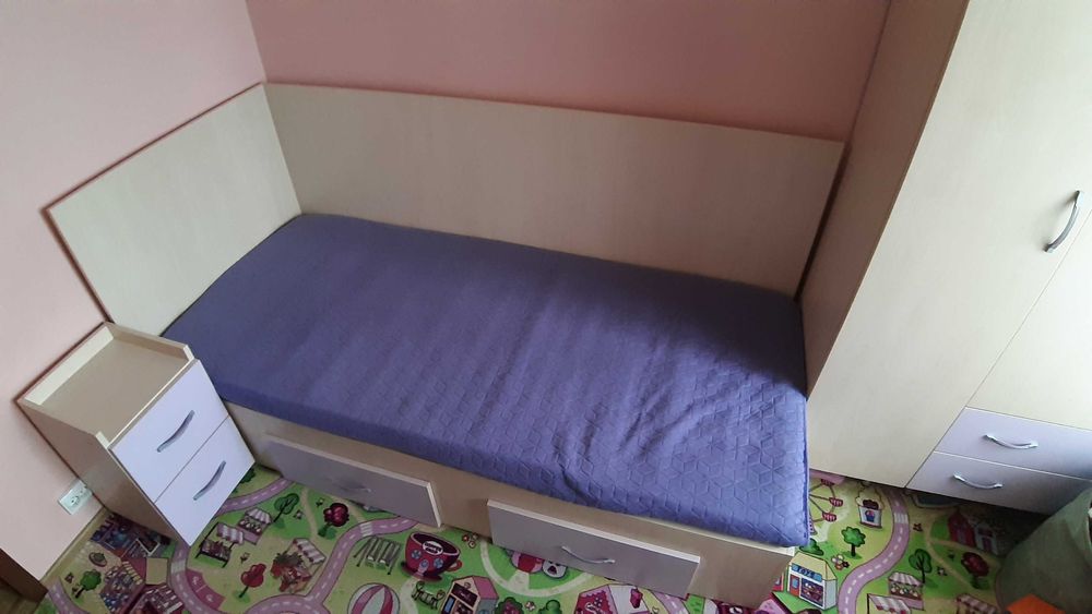 Pat o persoana cu 2 sertare 200x90