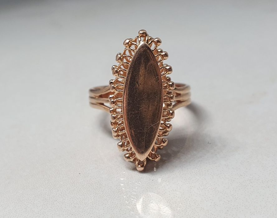 Inel din aur roz 14K (583) – model lucrat manual, mărimea 58