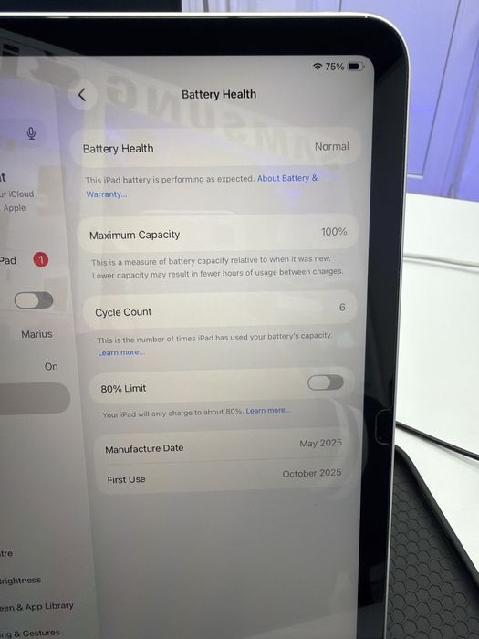 Ipad A16 128Gb ca Noua 6 cicluri Incarcate cu MDM