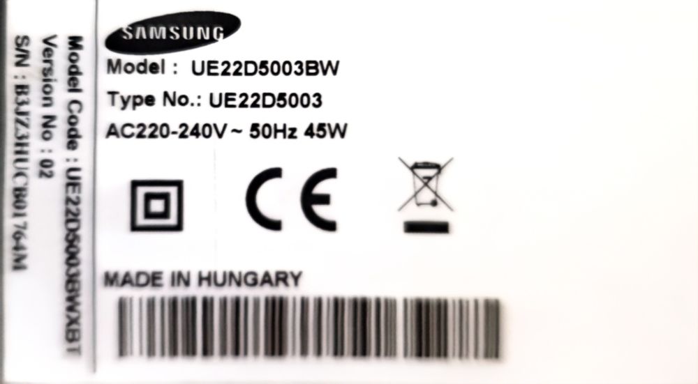 Vand TV Samsung 54 cm