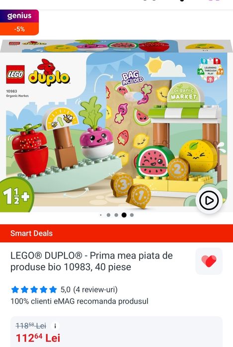 Lego duplo, 10983, piata de legume, 40 piese