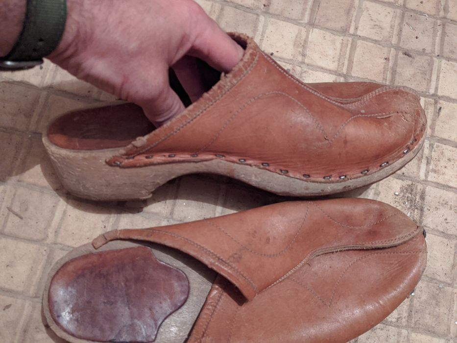 saboti olandezi talpa de lemn, fata de piele naturala, cool